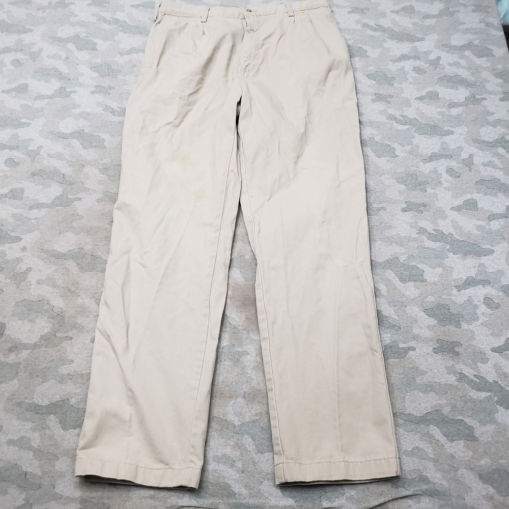 Vintage Carhartt Pants Mens 36x34 Beige B132 Pleated Pockets Workwear